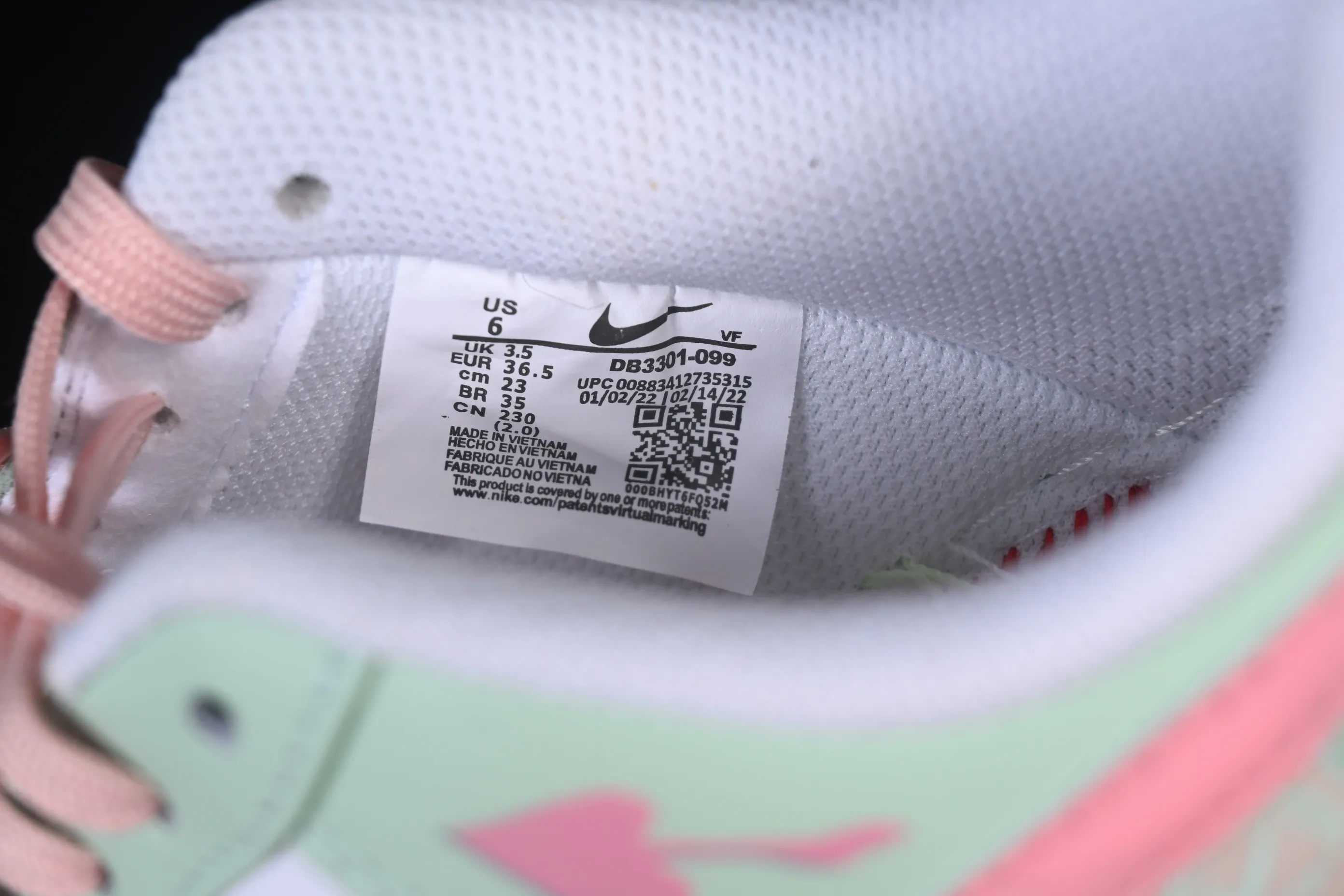 All categories Nk Air Force 1 Air Force series Nk Air Force 1 Low Air Force low top Nike Air Force 1'07 Low "Mint & Pink Sweetheart" Hand-painted graffiti Green and pink sweetheart Air Force 1 low-top casual sneakers DB3301-909